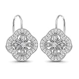 LeCalla Orecchini pendenti da donna in argento Sterling 925 con chiusura a monachella, leggeri, in stile bohémien, Piccolo, Argento sterling, Zirconie sintetico
