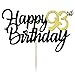 Happy 93rd Birthday Cake Toppers Glitter 93rd Anniversary Cake Topper 93 Years Loved Bday Decorations 93 Gold Birthday Cake Decorations Ninety-three Party Supplies for Women Men(Black Gold)