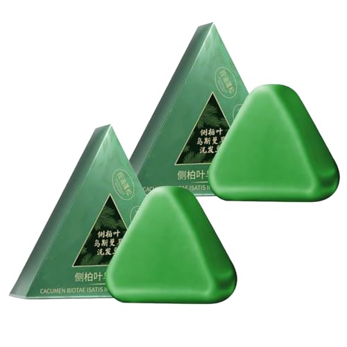 Nature Triangle Shampoo Bar, 2X120g Usman Grass Champú Barra, Nutritivo Crecimiento Capilar Champú Barra Jabón Verde, Limpieza Profunda Fortalecimiento Crecimiento Capilar Jabones Champús
