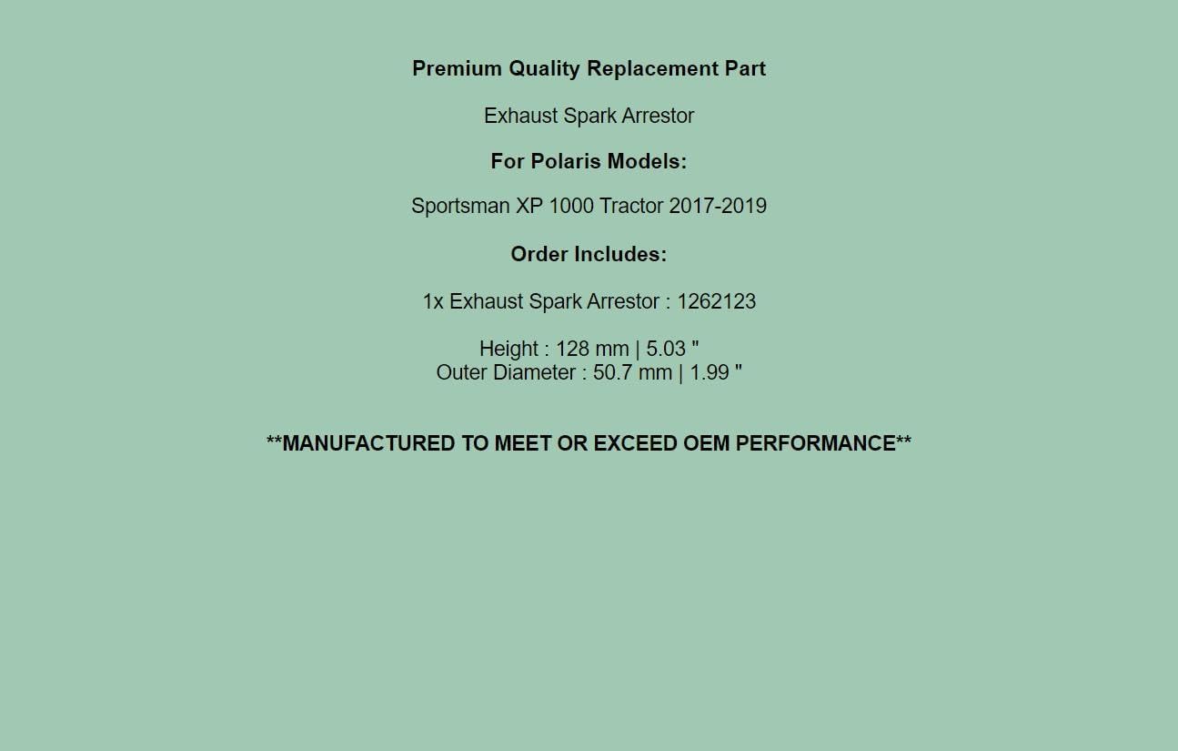 Generic Replacement Exhoust Spark Arrestor For Polaris Sportsman XP 1000 Tractor 2017-2019