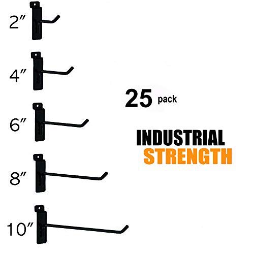 Only Hangers Commercial Grade Slatwall Hooks - Combo Pack of 25 Assorted Size