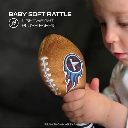 Image of New York Jets Plush Football Rattle by Smilo - Officially Licensed NFL Baby Rattle Toy - Soft Baby Rattle with Bell - for Babies and Toddlers from 3 Months
