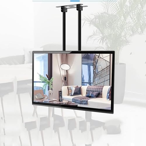 Support TV plafond réglable pour sécuriser et orienter un grand écran plat