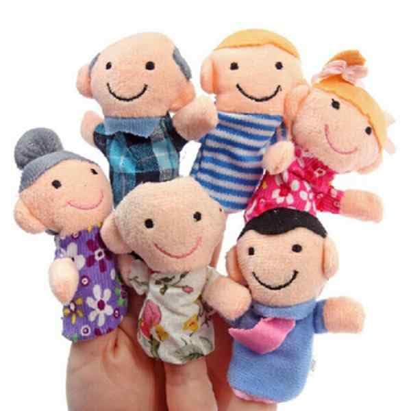 Marionetas Dedos Peluche Familia, Juego de títeres de Dedo de Familia, Juguetes Educativos, Marionetas niños, Títere de Dedo, Finger Puppet, Material Felpa, 6 Unidades, Familia