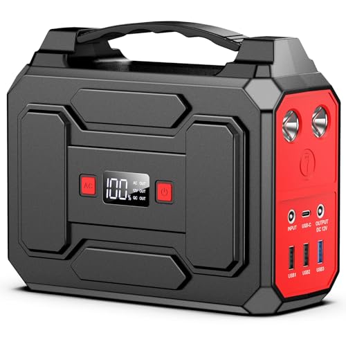 Powkey Tragbare Powerstation 99Wh/27000mAh Tragbares Kraftwerk 100W Solargenerator mit 230V AC Ausgang/QC 3.0 18W USB/Typ-C für Camping Wohnmobile powerbank mit steckdose