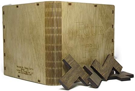 Orange Kat Four Fit Wooden Bookshelf Hinged Puzzle