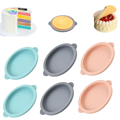 Lihetymg Molde de silicona para magdalenas, 6 unidades de 10 cm, molde de silicona para huevos, moldes para magdalenas y panqueques