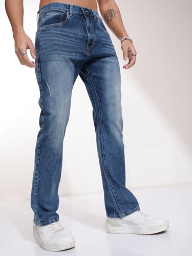 Image of Highlander Men's Loose Baggy Fit Jeans | Mid Rise | Cotton |Relaxed & Trendy | Oversized Silhouette for Comfort| Jeans for Man