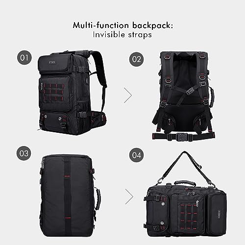 WITZMAN Carry on Travel Backpack for Men Nylon Duffle Backpack Luggage Bag and Large Luggage Backpack Expandable Bag USB Charging Port2