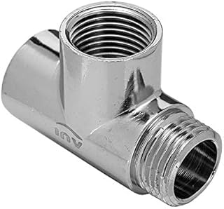 BFG Water Pipe Plumbing Fittings Tee 1/2" BSP Female x 1/2" BSP Female x 1/2" BSP Male, Plumbing Joints and Connections, Chrome-Plated Brass BSP Fittings, 10 Bar, Max. Temp. 95°C, T-Fitting