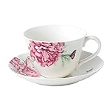 Spülmaschinenfest Miranda Kerr by Royal Albert Teetasse mit Untertasse, Porzellan, Weiß, 16,3 x 16,3 x 12,8 cm