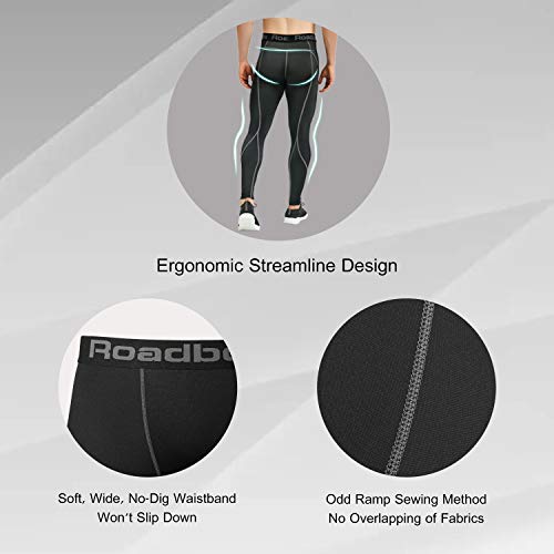 Roadbox Compression Pants for Men Running Tights Base Layer Leggings - Thumbnail 7