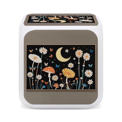 Réveil numérique pour table de chevet avec fleur et papillon LED