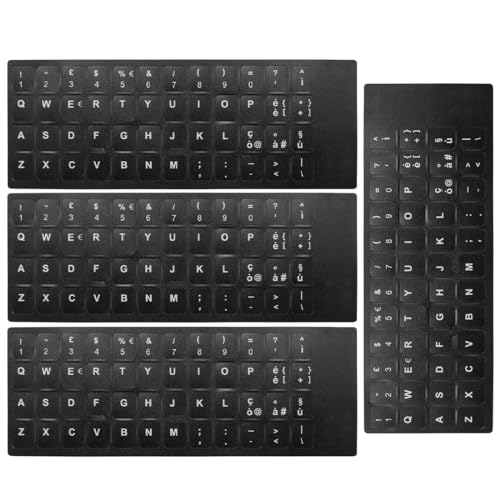LYQNIHOB Pegatinas de Reemplazo en Idioma Italiano, Pegatinas para Teclado italiano - 4 pcs de Repuesto para Teclados Estándar y Computadoras Portátiles, con Letras en italiano