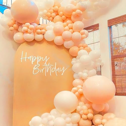 Image of PartyWoo Pearl Peach Balloons 140pcs Different Sizes of 18 12 10 5 Inch Pastel Light Pale Orange Latex Helium Balloon Arch Kit Garland for Bridal Baby Shower Birthday Party Decorations Orange-Z27