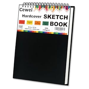 Cuaderno de bocetos de 9 x 12 pulgadas, cuaderno de bocetos en espiral superior, bloc de bocetos de 100 hojas, (68 lb/100 GSM), bloc de dibujo para niños, cuaderno de bocetos de artista para dibujo