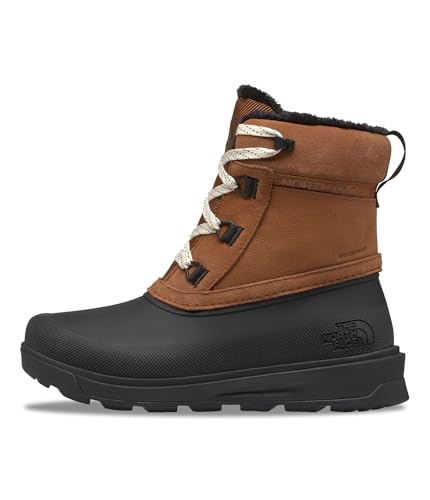 The North Face Women's Shellista V Shorty Waterproof Snow Boot | Stylish Winter Boot with 4.5mm Lugs, Burnt Umber/TNF Black, 7.5