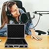 iplusmile Hard Protective Microphone Case with Handle for 4 Cordless Microphones Aluminium Alloy and Foam Material Portable Travel Mic Storage Box #5