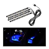Ohleats Car LED Strip Light, 48 LED RGB Auto Interior Atmosphere Lights, Cigarette Lighter Under Dash Ambient Night Light, Interior Lamp Lighting Kit (Blue, USB)