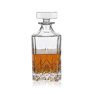 Viski Admiral Whiskey Decanter with Stopper, Elegant Liquor Decanter for Bourbon, Scotch, Spirits, Wedding Gifts, Man Cave Essentials, Home Bar Accessories, 30 oz (887 ml)