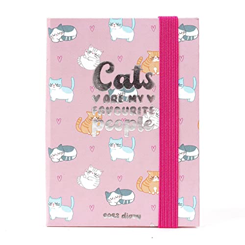 Legami - Agenda 12 mois, hebdomadaire, Mini, 2023, 8 x 11 cm, couverture rigide, thème kitty, papier de 80 g/m², signet, 128 pages, fermeture avec élastique, 1 semaine sur 2 plan vacances, AG2312139 Cover