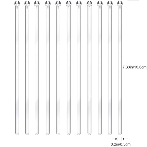 Absok 100 Pieces Ball Head Stirrer Disposible Plastic Round Top Crystal Swizzle Sticks thumb #1