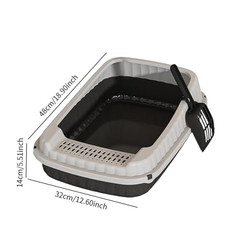 Caja sanitaria para gatos con borde abierto y pala negra miniatura 2