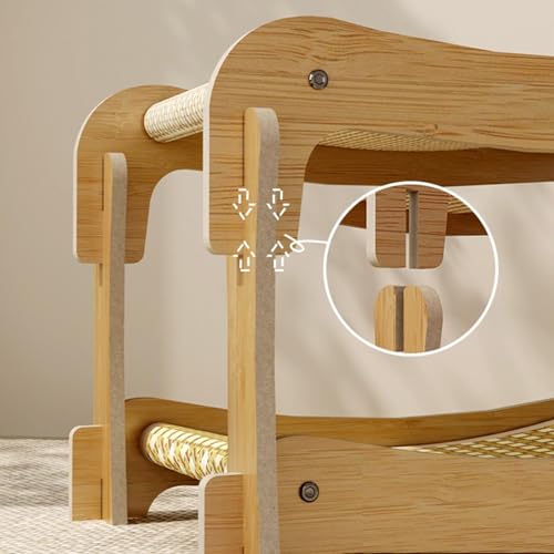 Cama elevada para gatos Ghjkldha con litera y rascador de madera 6