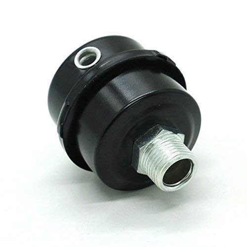 Pomeat Metal Air Compressor 1/2"PT Thread Connector Muffler Filter Silencer,Black