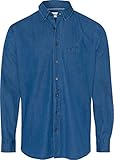 BRAX Herren Style Daniel Herrenhemd in lässiger Denimoptik Hemd mit Button-Down-Kragen, Fjord, M