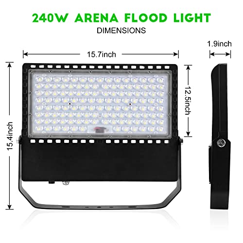Juyace Led Stadium Flood Light Outdoor 36000Lm 1500W Equivalent Super Bright Commercial Area Lighting 100-277V 5000K Daylight Ip65 Waterproof Arena Lights For Sport Fields And Courts #TOP7