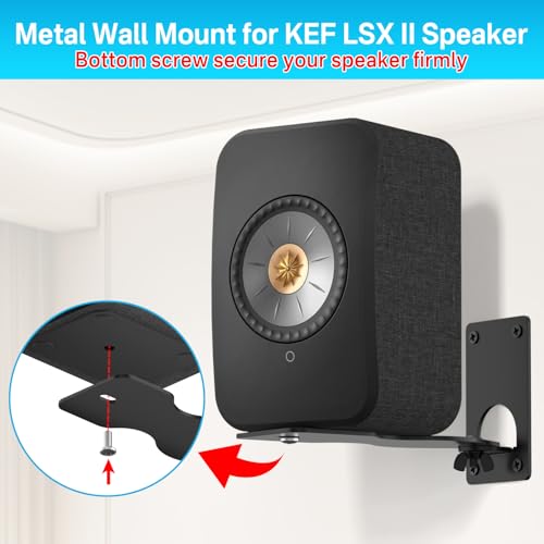 Support mural robuste pour KEF LSX II en acier noir durable