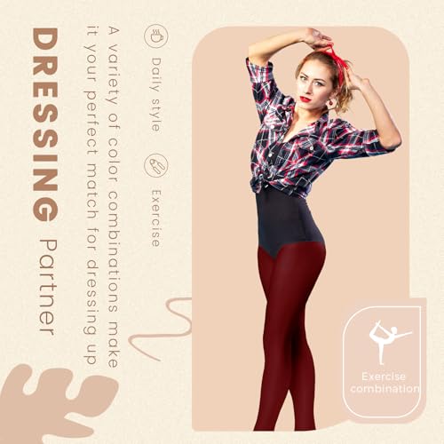 Image of 8 Pairs Solid Color Opaque Tights Set 8 Colorful Women's 80 Denier High Waist Footed Colored Pantyhose Legging Stocking