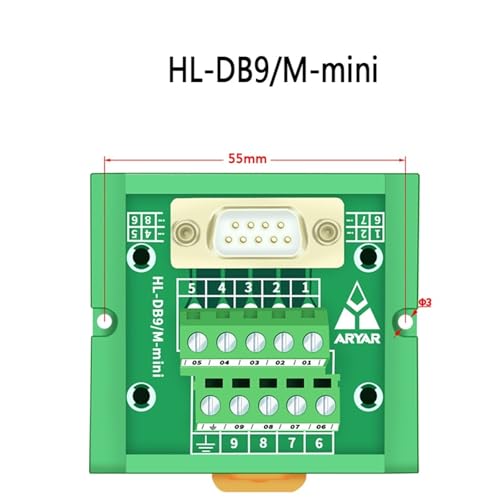 Módulo de interfaz de montaje en carril DIN DB9 con conector D-Sub 6
