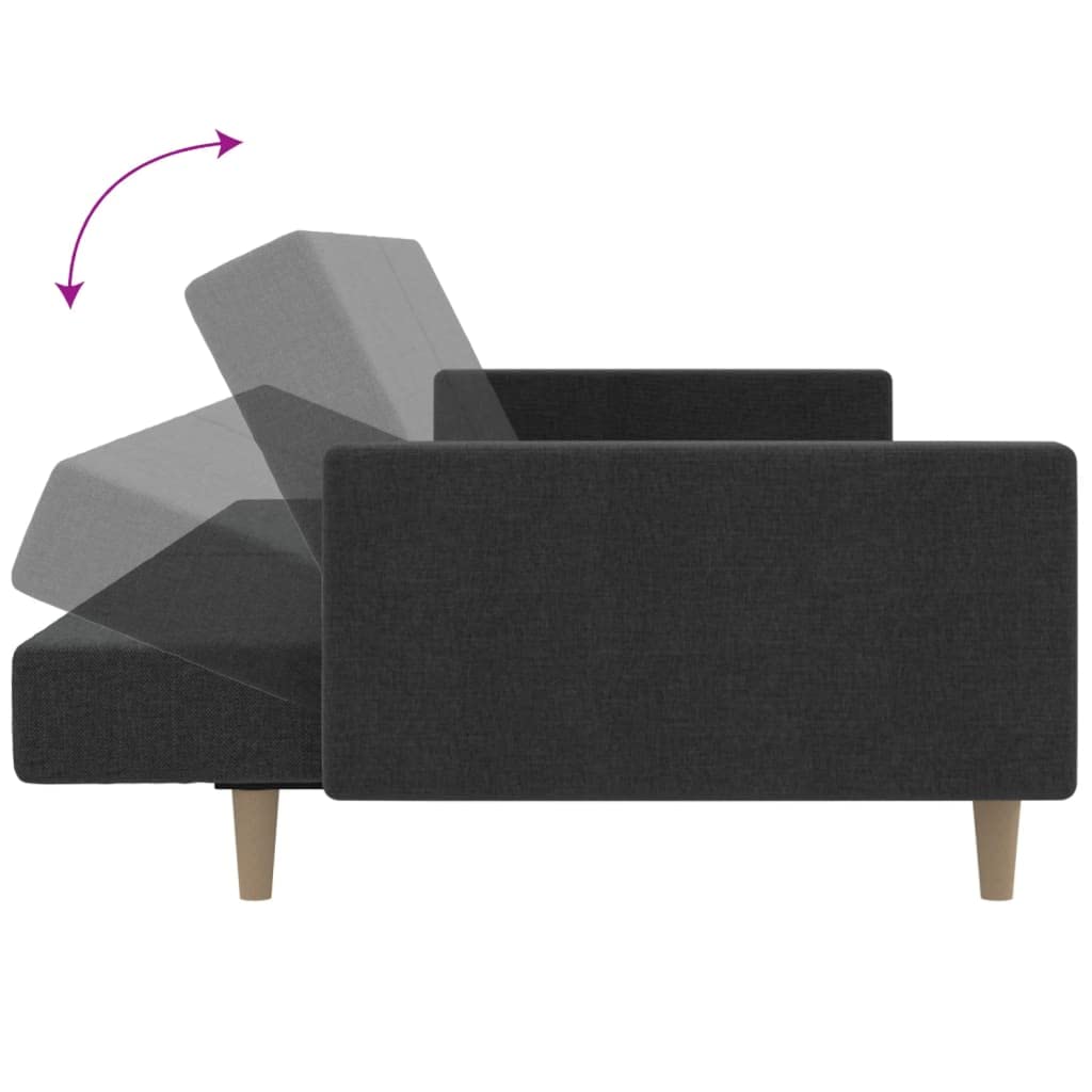 Sofá Cama de 2 plazas Tela Gris Oscuro,Mobiliario,Sofás,29kg-375728