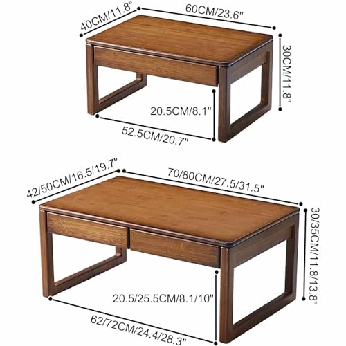 Table de sol compacte japonaise basse meuble de méditation en bois - 4