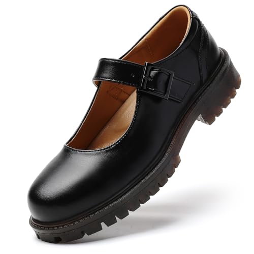 Image of XMM Mary Jane Shoes Women Flat Mary Janes for Womens Comfort Dressy Casual School Cute Non-Slip Work Shoes