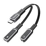 【Upgraded】USB C to 3.5mm Audio Adapter and Charger,Xumee 2-in-1 USB-C splitter Aux and Charging,...