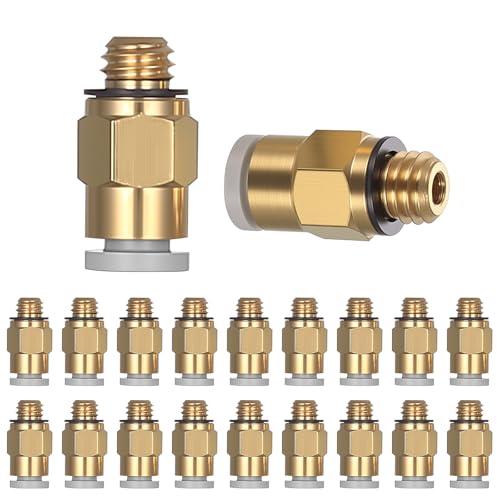 20 Stück PC4-M6 PTFE-Schlauchverbinder, 1,75 mm Filament Verbinder, Push-to-Connect Stecker, Push-Fit Pneumatische Kupplung für PTFE Schlauch 3D Drucker Schlauchverbinder Pneumatische Systeme