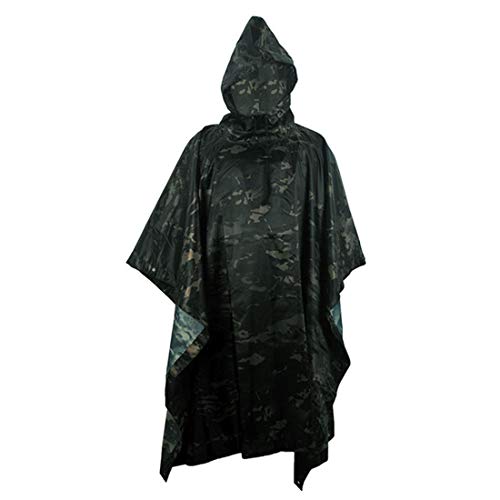 HMJ Poncho Impervious Outdoor Raincoat Waterproof Cloak Poncho Cp Black
