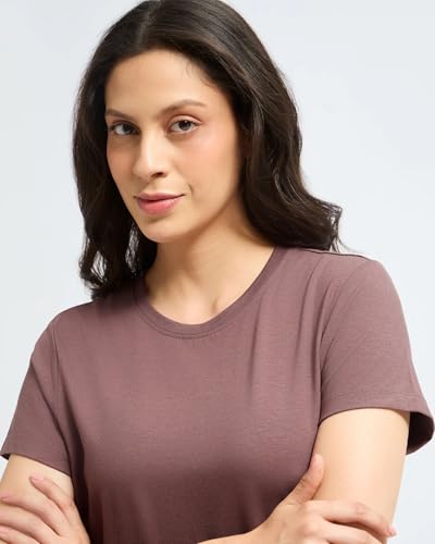 Image of Wellbi Bamboo Women's Tshirt - Ultra-Soft, Breathable & Sustainable | Premium Cotton Blend for Supreme Comfort | Stylish & Eco-Friendly T-Shirt for Women | Tshirt Women Cotton