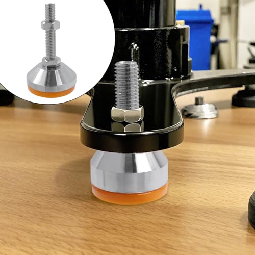 Image of M12x80mm Leveling Feet, 2200 lb Capacity Heavy Duty Adjustable Swivel Furniture Glides, 2.33 Inch Anti-Slip Base, Rubber Feet Levelers for Table, Shelves, Workbench, Cabinet, Machine, 4Pcs