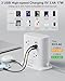 10 in 1 Surge Protector Power Strip Tower, 5Ft Flat Plug Extension Cord with 7 Outlets 3 USB Ports (1 USB C), 17W Desk Power Strips with Surge Protection for Home Office Supplies Dorm Room Essentials