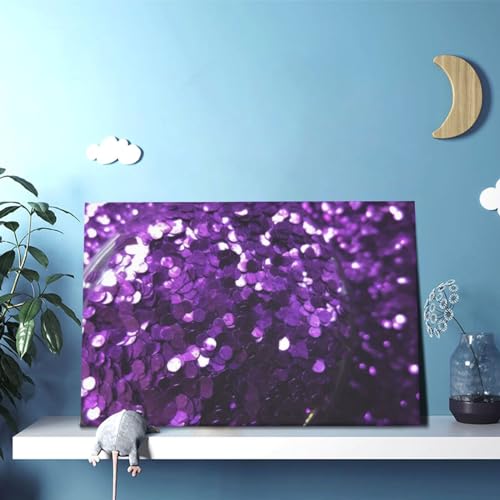 Toile violette prête à être accrochée pour une décoration murale