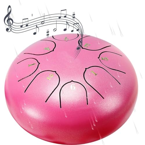 Tambor de lengüeta de acero Chakra de 6 pulgadas, 8 notas rosa miniatura 1