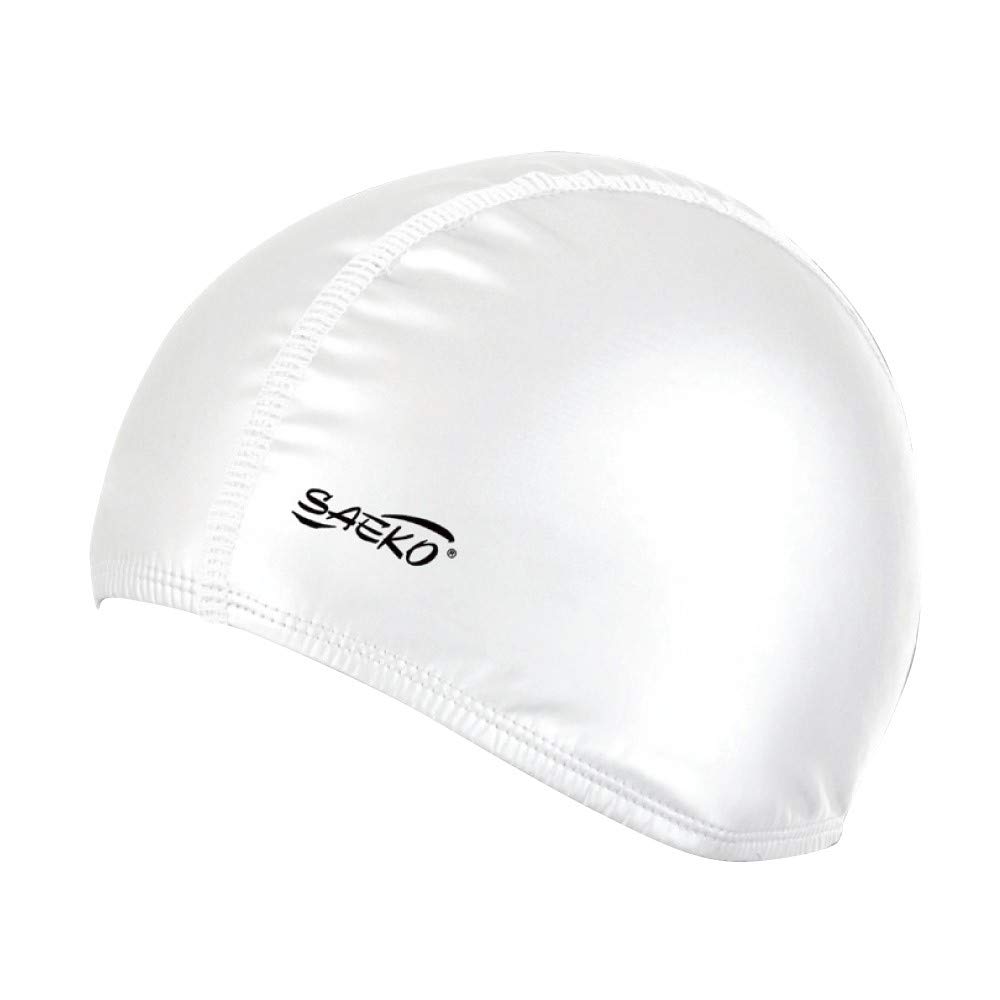 Saeko PU Lycra Swim Cap, Unisex Adult Solid Color(Black) (White) (B085WRFS5Y) Amazon Price History, Amazon Price Tracker