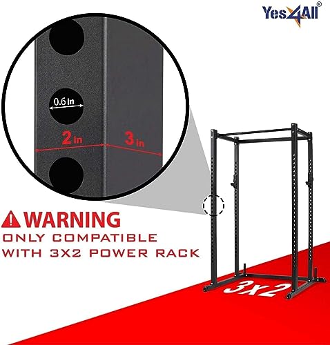 Yes4All Olympic Weight Plate Holder Power Rack Attachment For 3X2 Inch Power Rack - Compatible Only With 2” Olympic Weight Plates #TOP2