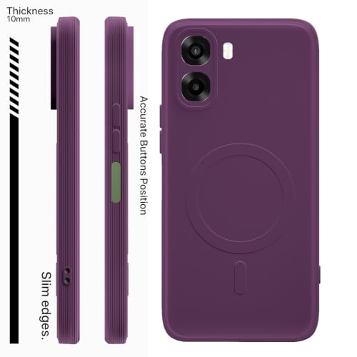 Image of Pikkme Back Cover for Oppo A6X 5G Soft Matte Silicone Mag-Safe Design (Mag-Safe Not Support) Camera Protection | Slim Fit Bumper Cover (Purple)