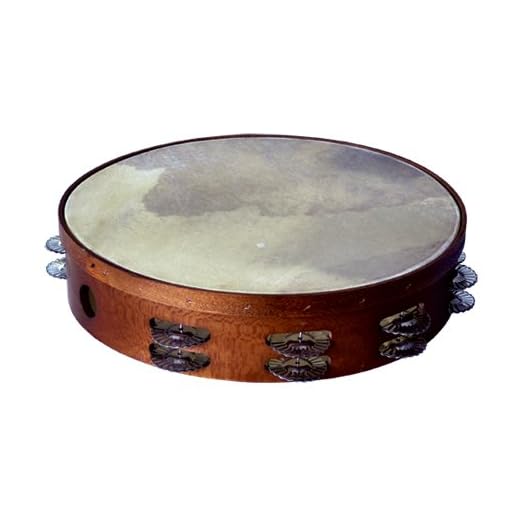 Pandereta asturiana, doble Ø 27cm, 16 pares de sonajas hojalata