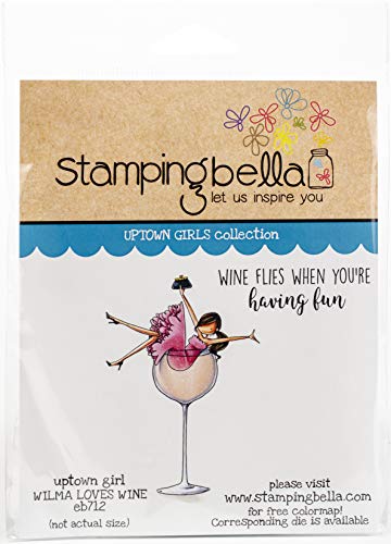 Stamping Bella Cling Stamps-Uptown Girl Wilma Loves Wine, Blue
